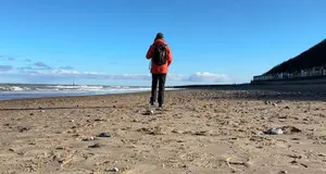 Walking on beach