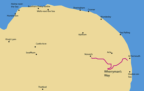 Map of the Wherryman's Way Wherrymans Way map