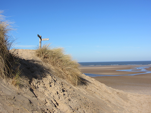 Norfolk Coast Path view at Gun Hill