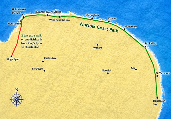 Norfolk Coast Path map Norfolk Coast Path map