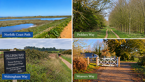 Norfolk walking holidays collage