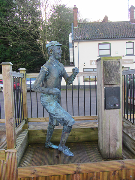 A statue of Billy Bluelight on the Wherrymans Way Billy Bluelight on the Wherrymans Way