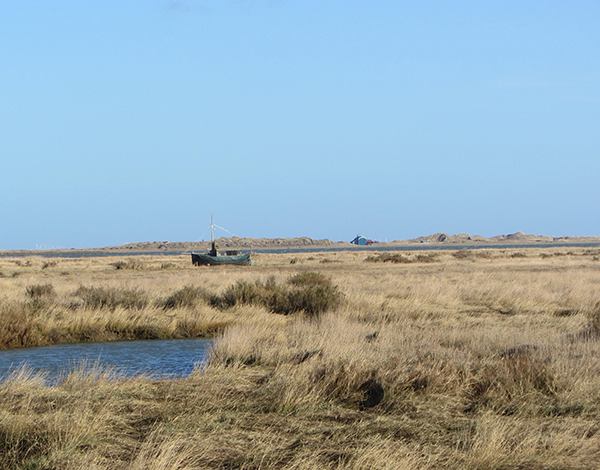 The salt marshes looking out to Blakeney Point