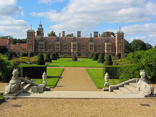 Blickling Hall overlooking the formal gardens