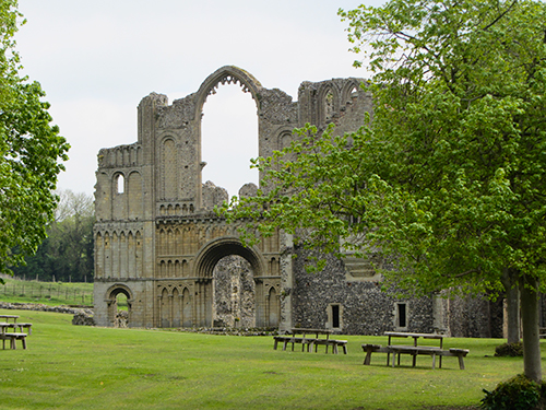 Castle Acre Priory ruins from outside