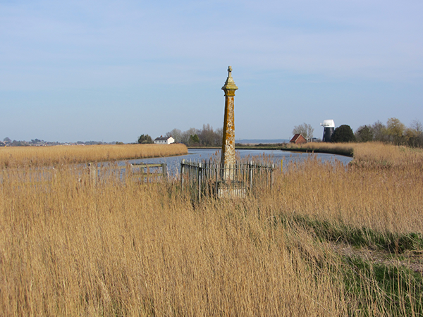 The memorial in the middle of the reed beds Chedgrave memorial