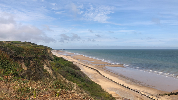 Stunning cliff top view from Overstrand towards Cromer Cliff top view from Overstrand towards Cromer