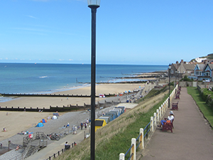 Looking down on Sheringham beach Sheringham beach from above