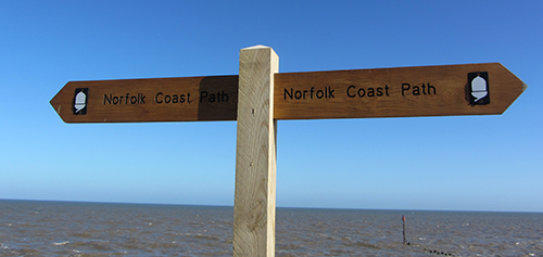 Signage on the Norfolk Coast Path
